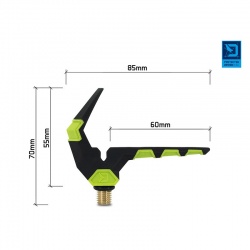 Suport lansetă feeder Delphin SIXTO REAXE Front, lungime 85 mm, latime 55 mm