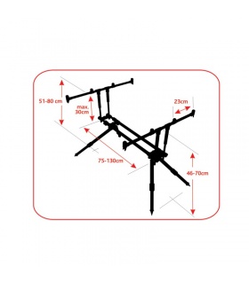 Rod Pod RP11 Baracuda pentru 4 lansete Pescuit la Crap Feeder