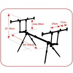 Rod Pod RP09 Baracuda pentru pescuit din aluminiu cu 4 posturi foarte stabil