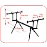 Rod Pod RP09 Baracuda pentru pescuit din aluminiu cu 4 posturi foarte stabil