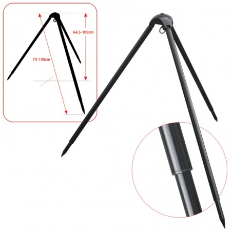 Tripod Pescuit pentru cantarirea pestilor din aluminiu cu 3 picioare telescopice