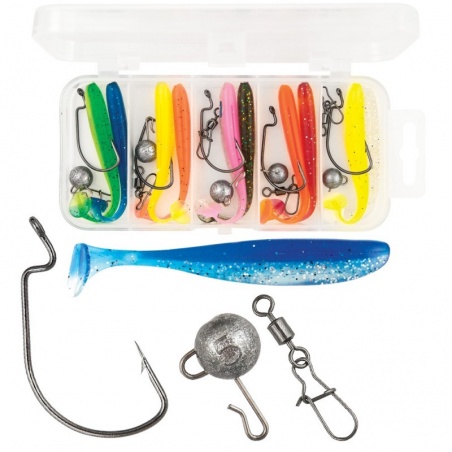 Set 10 shad (7cm) + ace jig + cheburashka pentru spinning