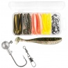 Set 20 Shaduri (6cm) + jig + varteje&agrafe (Set A) pentru  spinning rapitor stiuca biban