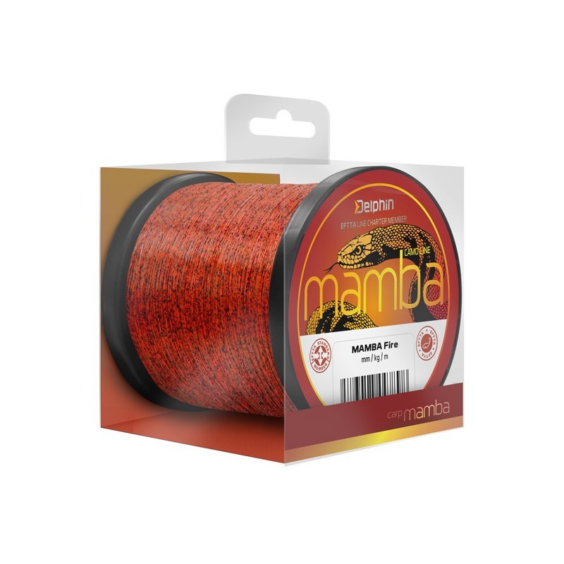 Fir/nylon monofilament 600 m Delphin MAMBA Carp Fire , camuflaj 3D