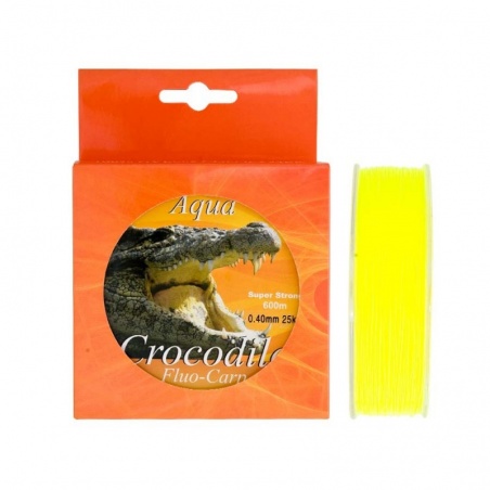 Nylon-fir monofilament 600 m Aqua Crocodile Fluo-Carp , galben fluo