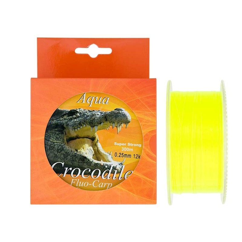 Nylon-fir monofilament 300 m Aqua Crocodile Fluo-Carp , galben fluo